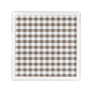 Brown Table Cloth Pattern Acrylic Tray