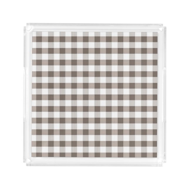 Brown Table Cloth Pattern Acrylic Tray (Front)