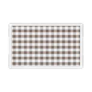 Brown Table Cloth Pattern Acrylic Tray