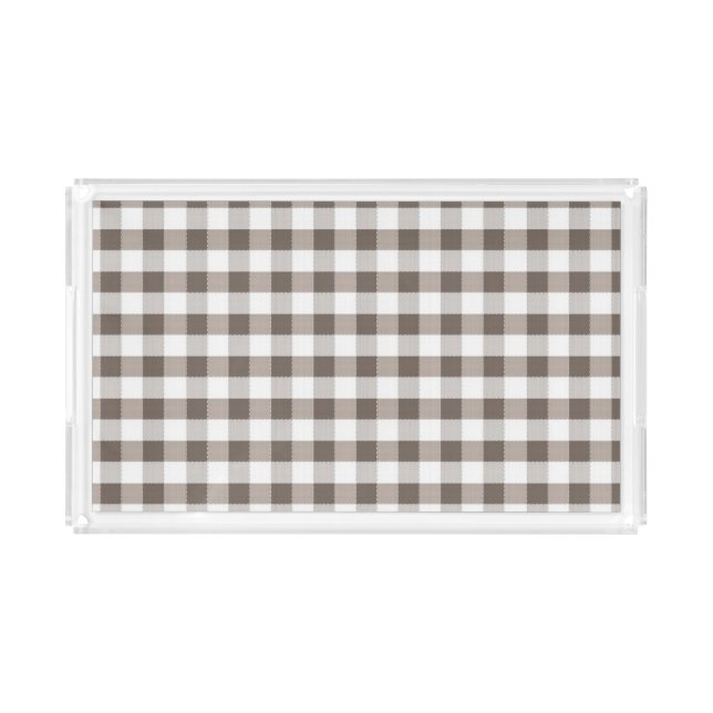 Brown Table Cloth Pattern Acrylic Tray (Front)