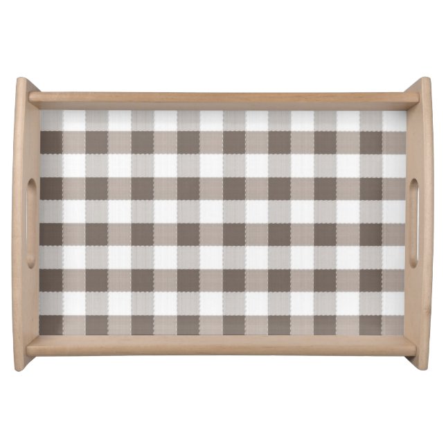 Brown Table Cloth Pattern Serving Tray (Front)