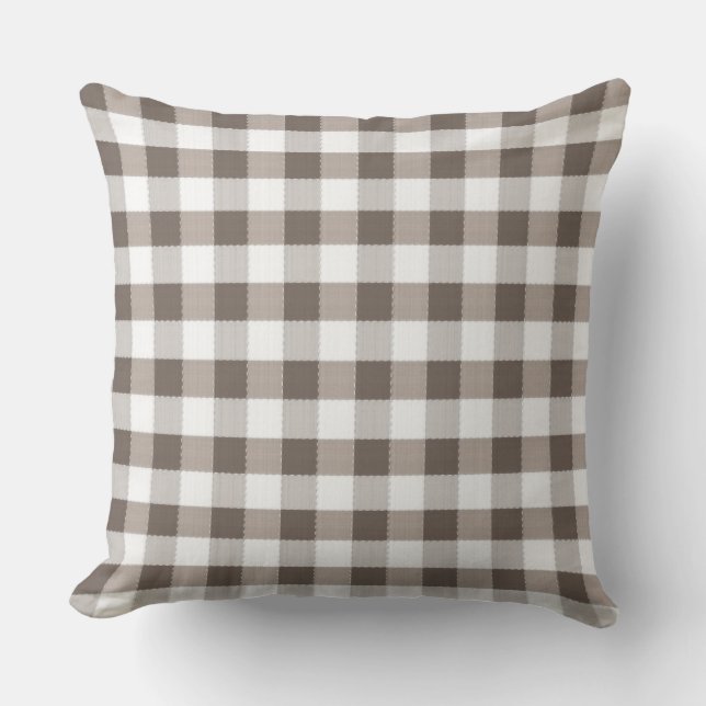 Brown Table Cloth Pattern Throw Pillow (Front)