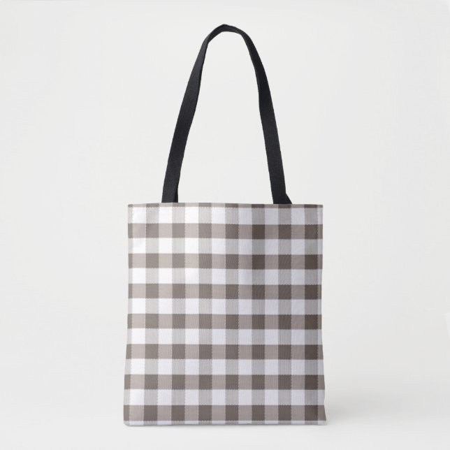Brown Table Cloth Pattern Tote Bag (Front)