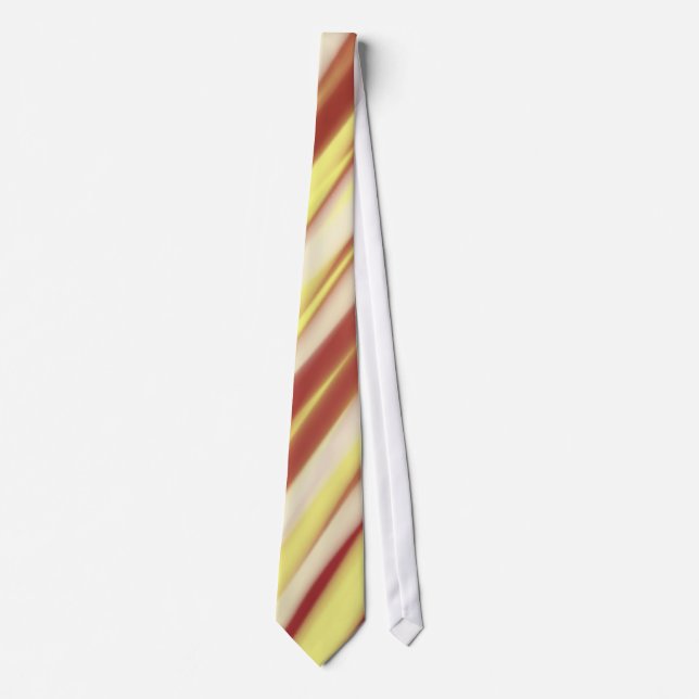 Brown Tan Abstract Stripes Neck Tie (Front)