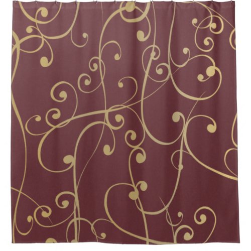 Brown Tan and Cream Swirls shower curtain