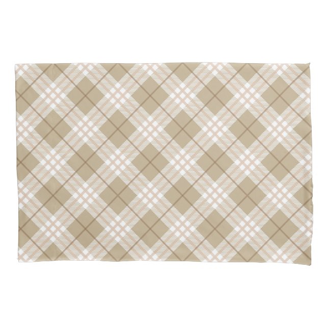 Brown Tan Beige Buffalo Plaid Tartan Plaid Pillow Case (Front)