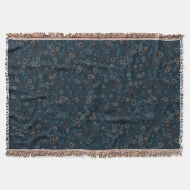 brown tan blue geometric throw blanket (Front)