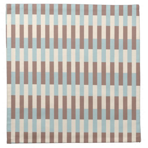 Brown Tan Blue Stripes Cloth Napkin