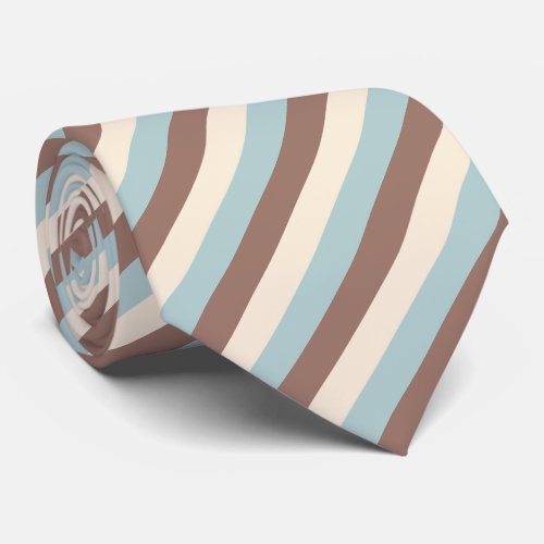 Brown Tan Blue Stripes Tie