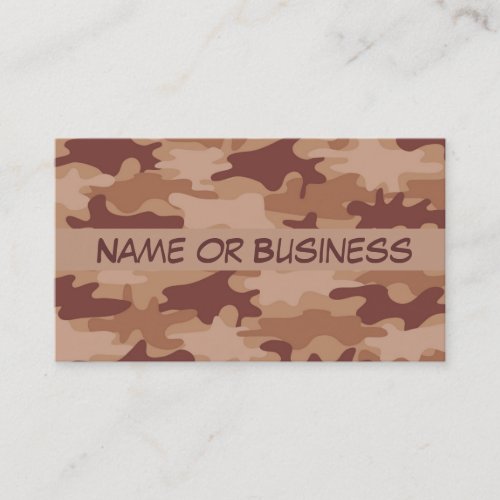 Brown Tan Camo Camouflage Name Personalized Business Card