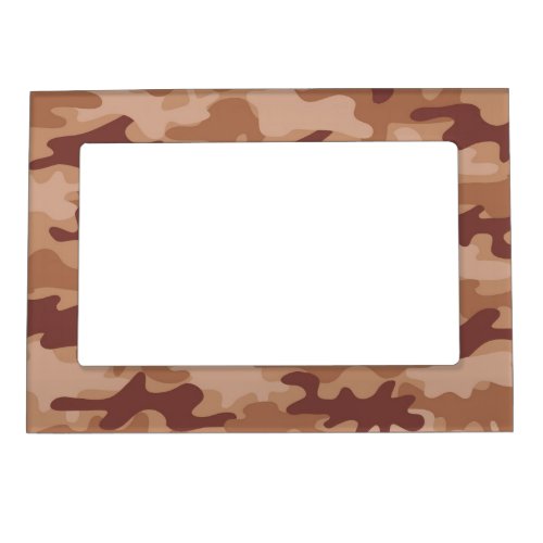 Brown Tan Camo Camouflage Name Personalized Magnetic Photo Frame