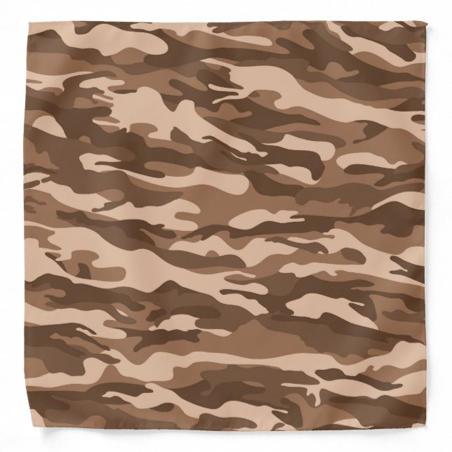 Brown & Tan Camo Pattern Bandana (Front)