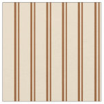 [ Thumbnail: Brown & Tan Colored Lined Pattern Fabric ]