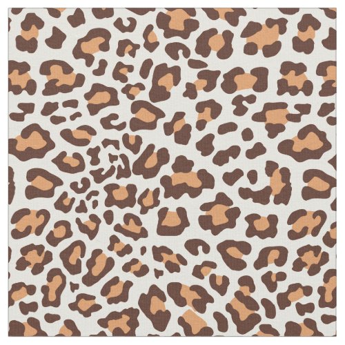 Brown Tan Cream Leopard Fabric