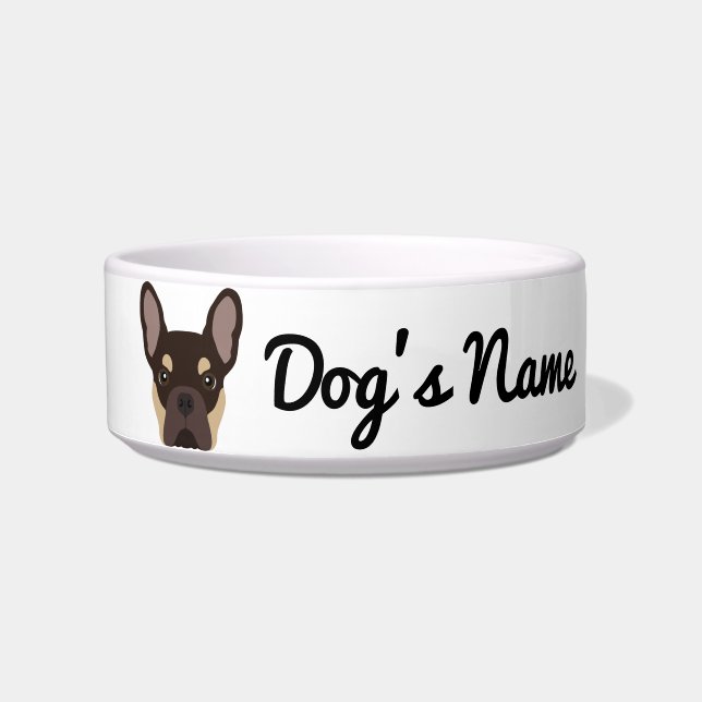 Brown Tan French Bulldog Bowl (Front)