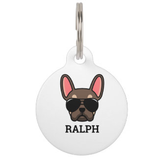 Brown Tan French Bulldog Pet ID Tag