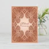 Brown, Tan Henna Mehndi Party Invitation (Standing Front)