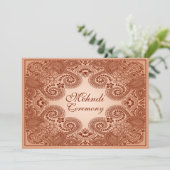 Brown, Tan Henna Mehndi Party Invitation 2 (Standing Front)