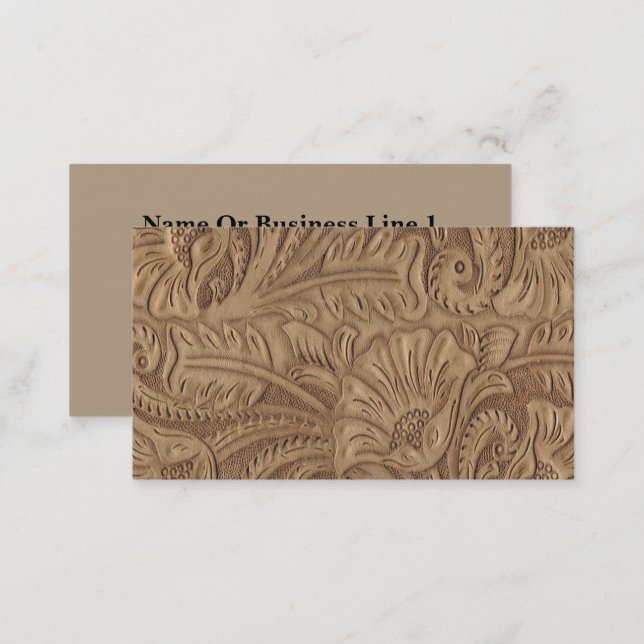 Brown Tan Leather Print Business Cards (Front/Back)