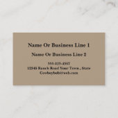 Brown Tan Leather Print Business Cards (Back)