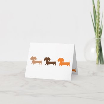 Brown Tan & Orange Dachshunds Masculine Greeting Card by Smoothe1 at Zazzle