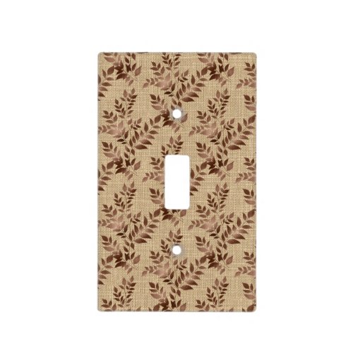 Brown Tan Rose Gold Leaves  Light Switch Cover