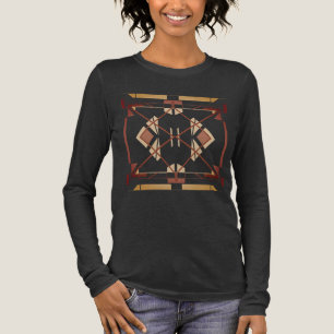 Brown Tan Rust Southwest Art Crisscross Abstract Tri-Blend Shirt