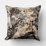 Brown Tan Spiral Modern Abstract Neutral Grunge Throw Pillow