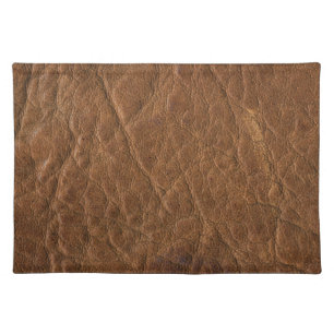 Brown Tanned Leather Texture Background Cloth Placemat