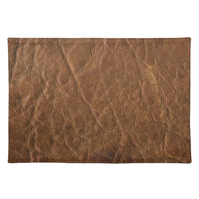 Brown Tanned Leather Texture Background Cloth Placemat (Front)