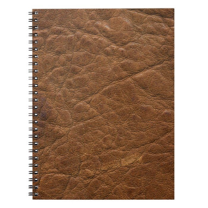 Brown Tanned Leather Texture Background Spiral Notebook
