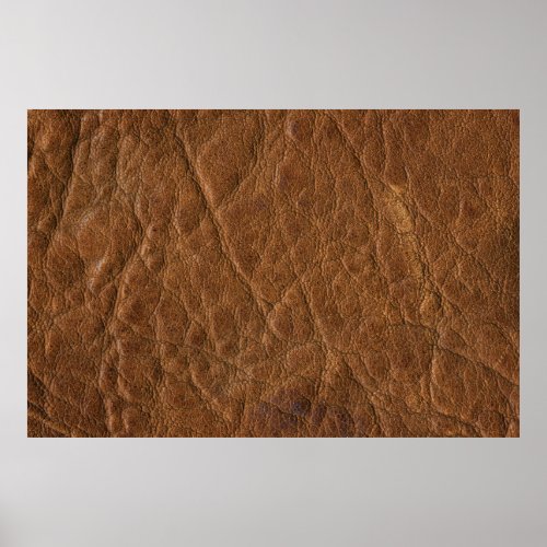 Brown Tanned Leather Texture Background Poster