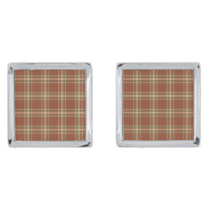 Brown Tartan Cufflinks