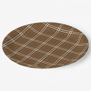 Brown Tartan Paper Plates
