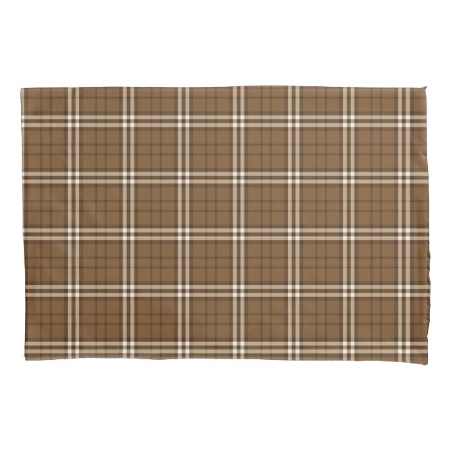 Brown Tartan Pillow Case (Front)