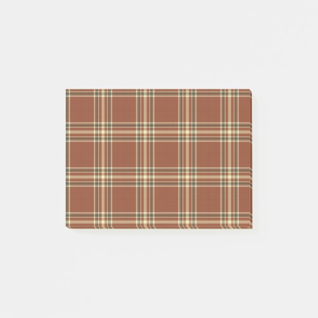 Brown Tartan Post-it® Notes (Front)