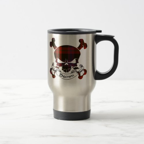 Brown Tartan Skull Mug