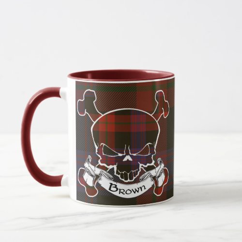 Brown Tartan Skull Mug