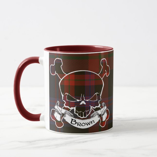 Brown Tartan Skull Mug (Left)