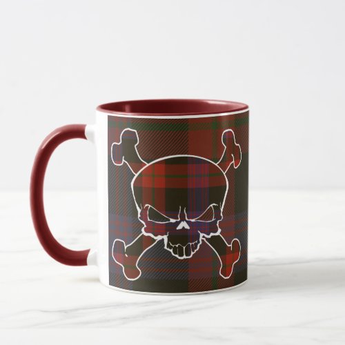 Brown Tartan Skull No Banner Mug