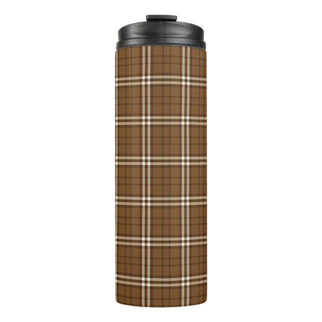 Brown Tartan Thermal Tumbler (Front)