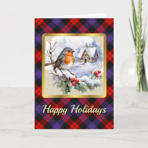 Brown Tartan w/Robin Personalized Card