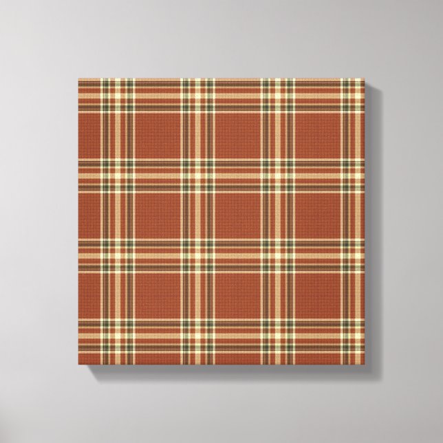 Brown Tartan Wrapped Canvas Print (Front)