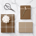 Brown Tartan Wrapping Paper Sheets