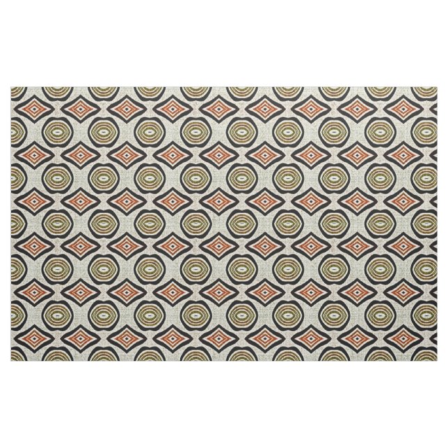 Brown Taupe Beige Burnt Orange Bali Batik Pattern Fabric (Fat Quarter)