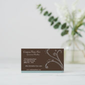 Brown & Teal Acrylic Design Business Card (Standing Front)