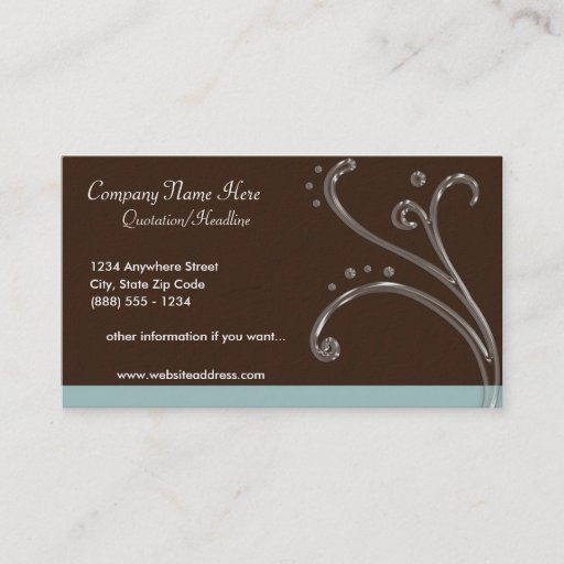 Customizable Brown & Teal Acrylic Design Business Card