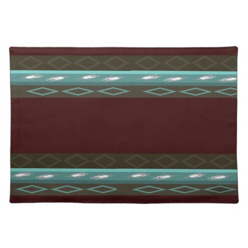 Brown  Teal Blue Place Mat