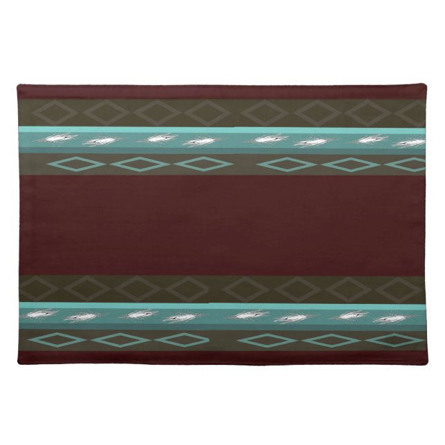 Brown & Teal Blue Place Mat (Front)