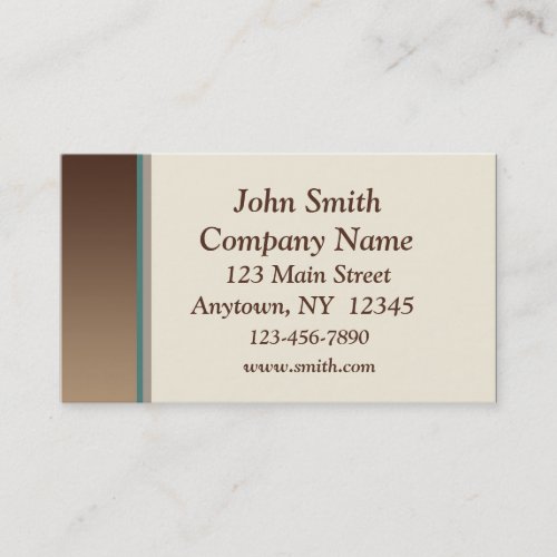 Brown Teal Border Business Card